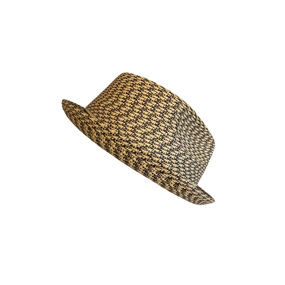 Bailey of Hollywood Fedora Tan Black Trilby Woven Stingy Brim XL Hat
